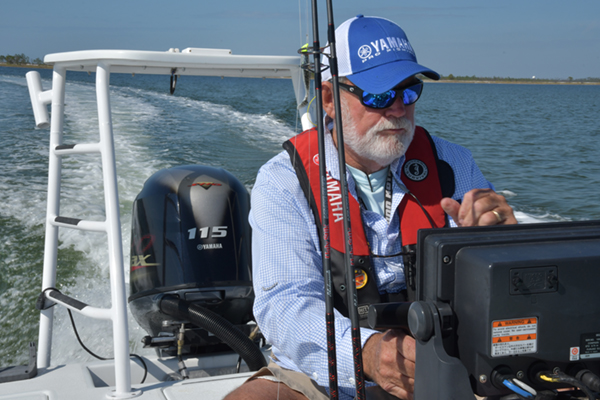 Yamaha-Fishin-SaltVol17No3GeorgeMitchellimage3.jpg George loves boats and over the years he has owned a succession of large center consoles by some of the most famous tournament boat builders. All powered by Yamaha outboards and all wrapped in Yamaha colors and logos.