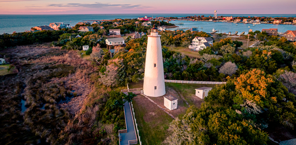 Ocracoke sits right smack in the middle of the Outer Banks— southwest of Hatteras Island, northeast of Cape Lookout. While you can drive to Hatteras, Ocracoke is reachable only by boat—either your boat or by a car ferry operated by the state.