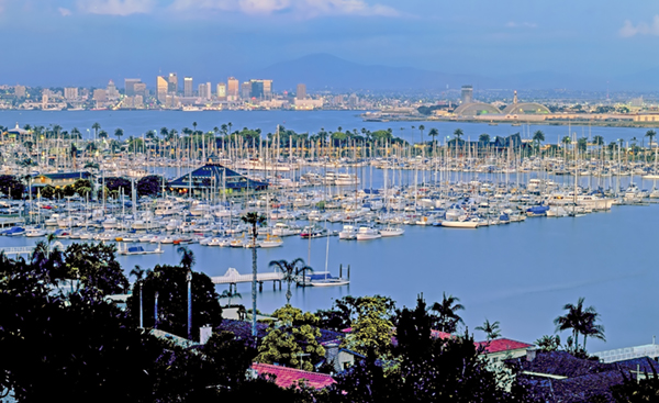 Downtown Sand Diego with Shelter Island.