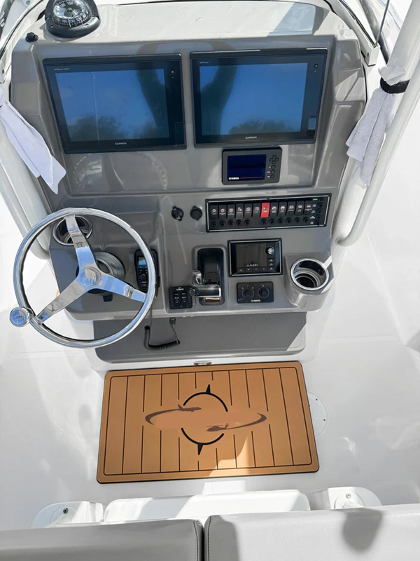 Helm pads can cushion the captain's feet - making a day on the water much more comfortable.