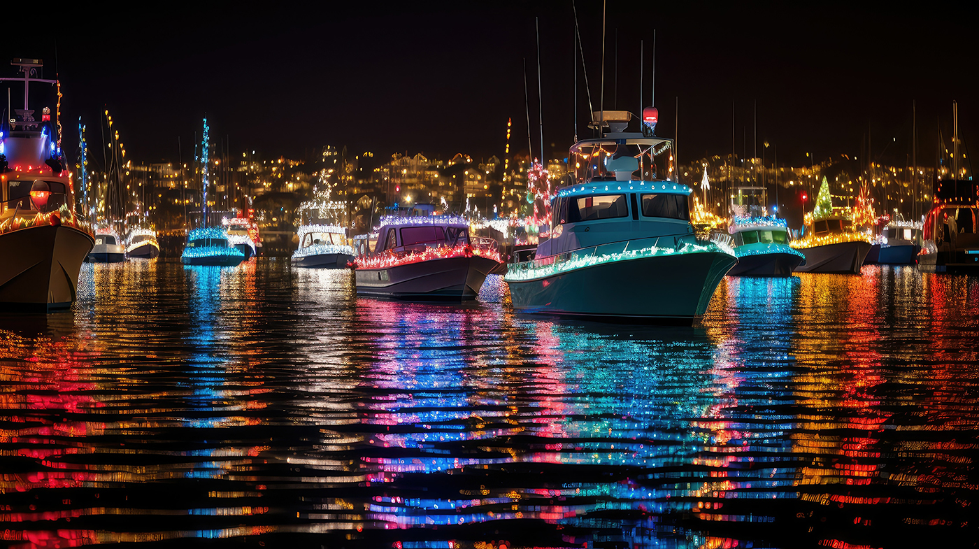 Marine cities across the U.S. celebrate Halloween with boat parades on the water.