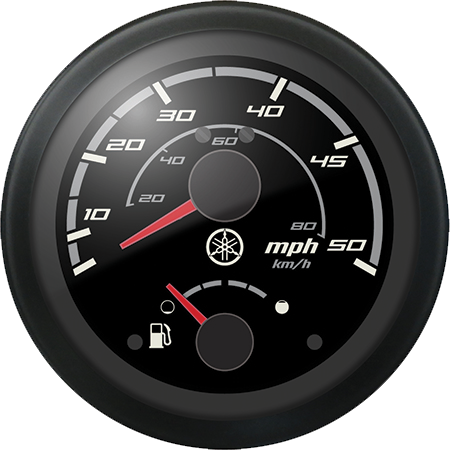 Analog Combo Gauge - Speed 50/Fuel - Black Bezel/Black Face product image