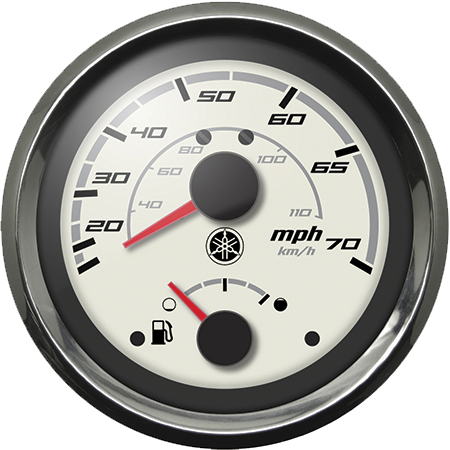 Analog Combo Gauge - Speed 70/Fuel - Chrome Bezel/White Face product image