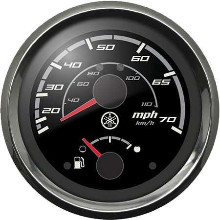 Analog Combo Gauge - Speed 70/Fuel - Chrome Bezel/Black Face product image
